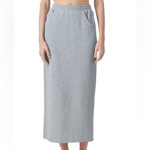 Grey Lab Nordstrom Gray French Terry Maxi Skirt Size Small